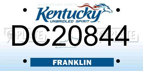 DC20844 Kentucky License Plate