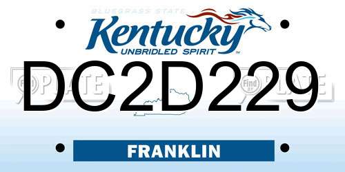DC2D229 Kentucky License Plate