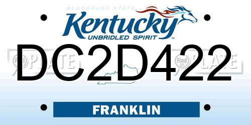 DC2D422 Kentucky License Plate