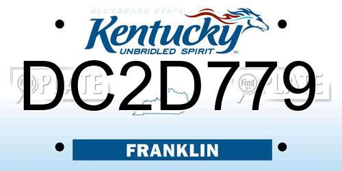 DC2D779 Kentucky License Plate
