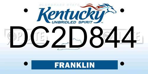 DC2D844 Kentucky License Plate