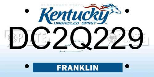 DC2Q229 Kentucky License Plate
