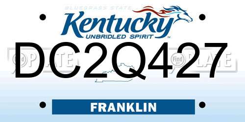 DC2Q427 Kentucky License Plate