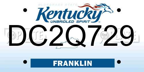 DC2Q729 Kentucky License Plate