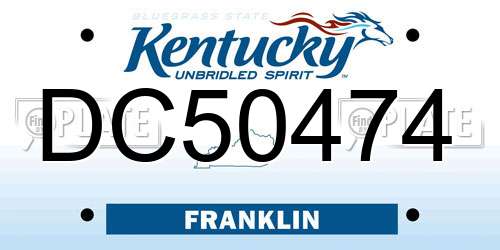 DC50474 Kentucky License Plate