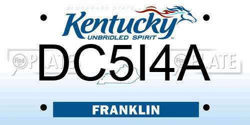 DC5I4A Kentucky License Plate