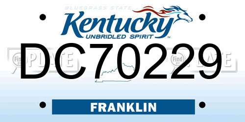 DC70229 Kentucky License Plate