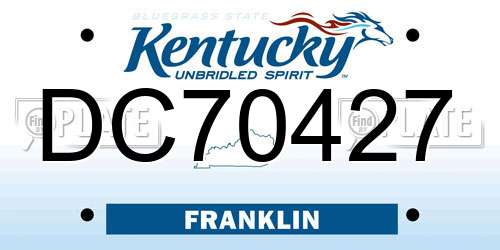 DC70427 Kentucky License Plate