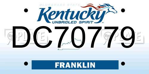 DC70779 Kentucky License Plate