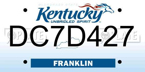 DC7D427 Kentucky License Plate