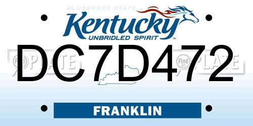 DC7D472 Kentucky License Plate
