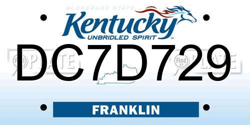DC7D729 Kentucky License Plate