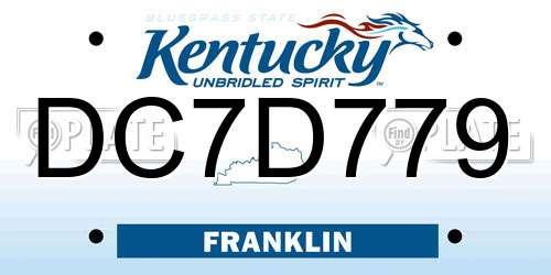 DC7D779 Kentucky License Plate