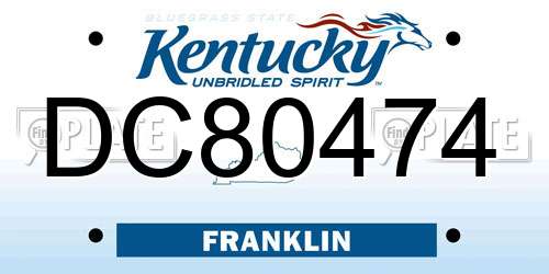 DC80474 Kentucky License Plate