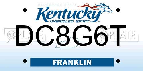 DC8G6T Kentucky License Plate