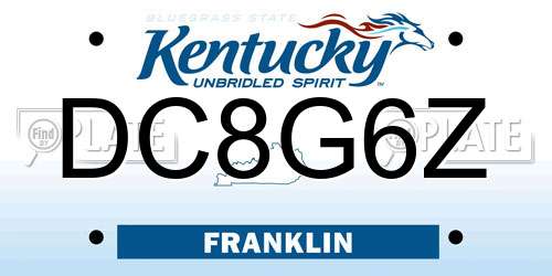 DC8G6Z Kentucky License Plate