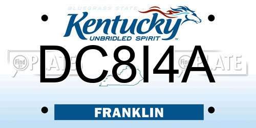 DC8I4A Kentucky License Plate