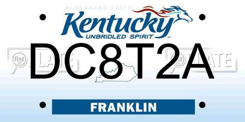 DC8T2A Kentucky License Plate