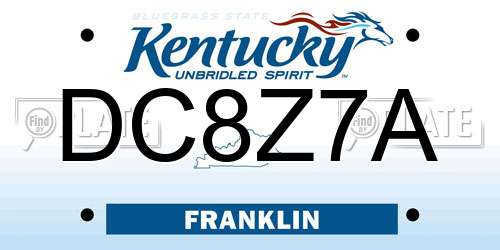 DC8Z7A Kentucky License Plate