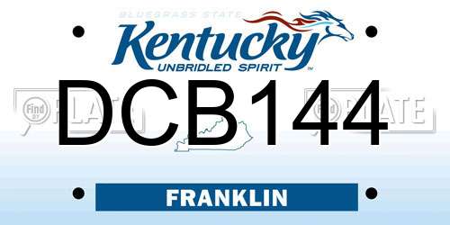 DCB144 Kentucky License Plate
