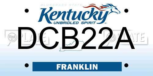 DCB22A Kentucky License Plate