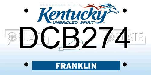 DCB274 Kentucky License Plate