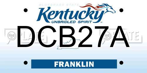DCB27A Kentucky License Plate
