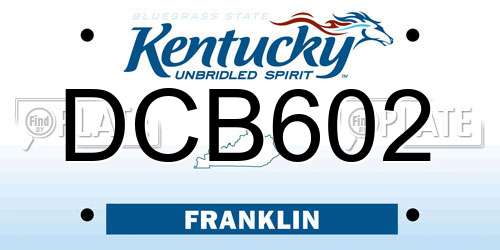 DCB602 Kentucky License Plate