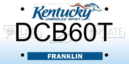 DCB60T Kentucky License Plate