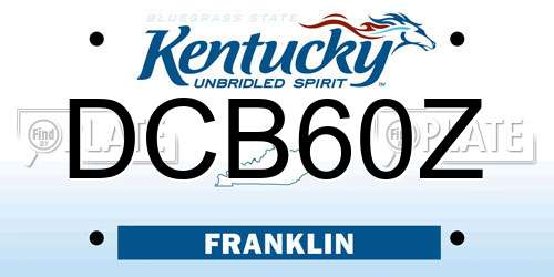 DCB60Z Kentucky License Plate