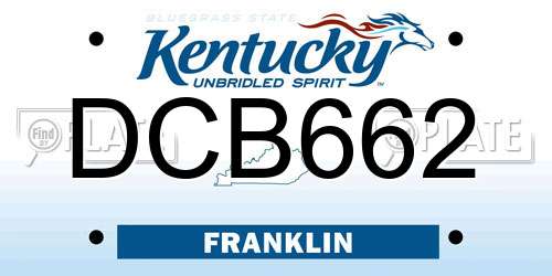 DCB662 Kentucky License Plate