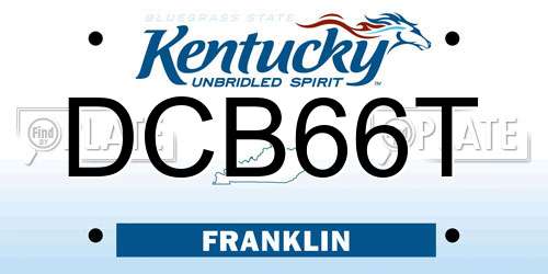 DCB66T Kentucky License Plate