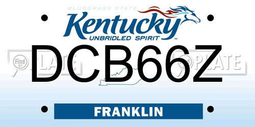 DCB66Z Kentucky License Plate