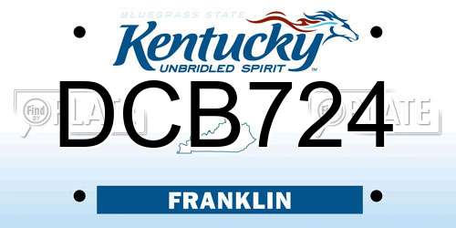 DCB724 Kentucky License Plate