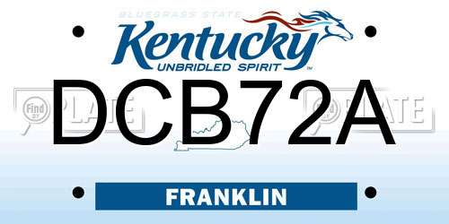 DCB72A Kentucky License Plate