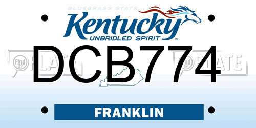 DCB774 Kentucky License Plate