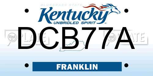 DCB77A Kentucky License Plate