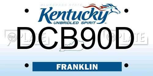 DCB90D Kentucky License Plate
