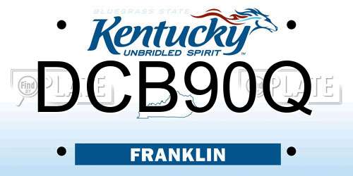 DCB90Q Kentucky License Plate