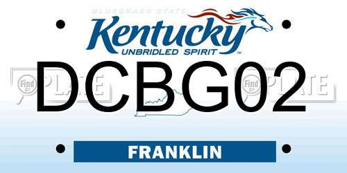 DCBG02 Kentucky License Plate