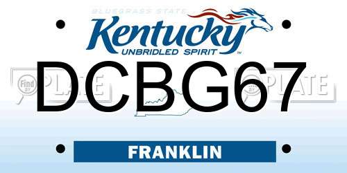 DCBG67 Kentucky License Plate