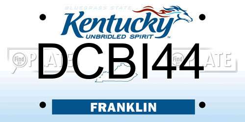 DCBI44 Kentucky License Plate