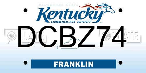 DCBZ74 Kentucky License Plate
