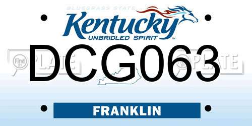 DCG063 Kentucky License Plate