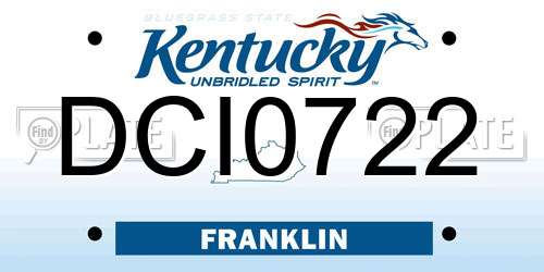 DCI0722 Kentucky License Plate
