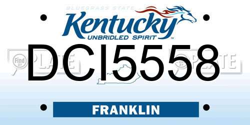 DCI5558 Kentucky License Plate