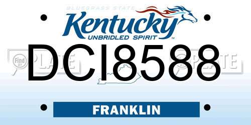 DCI8588 Kentucky License Plate