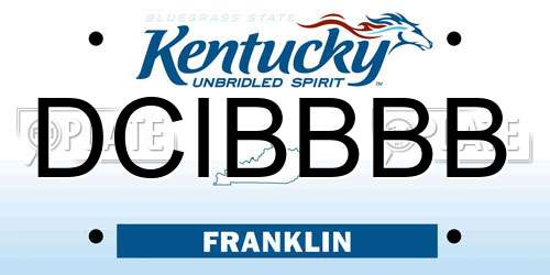 DCIBBBB Kentucky License Plate