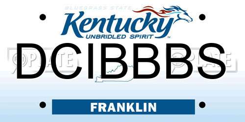 DCIBBBS Kentucky License Plate