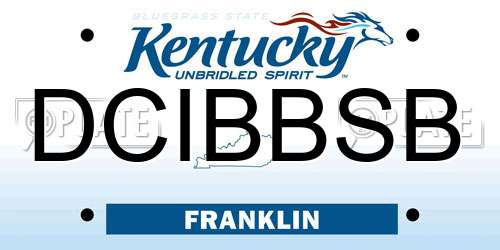 DCIBBSB Kentucky License Plate